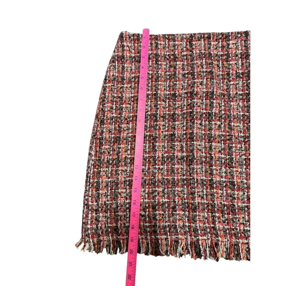Talbots Women’s Acrylic/Polyester/Wool Tweed Skirt Size 8P Fringe Hem